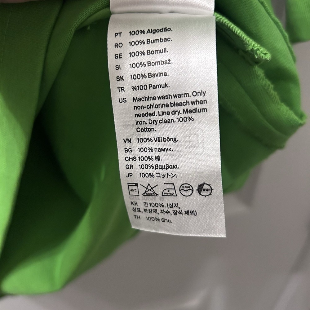 COS Power Shoulder SLIM WAISTED T-SHIRT Bright Green  Fitted  NWOT Classy Size S - Picture 9 of 10